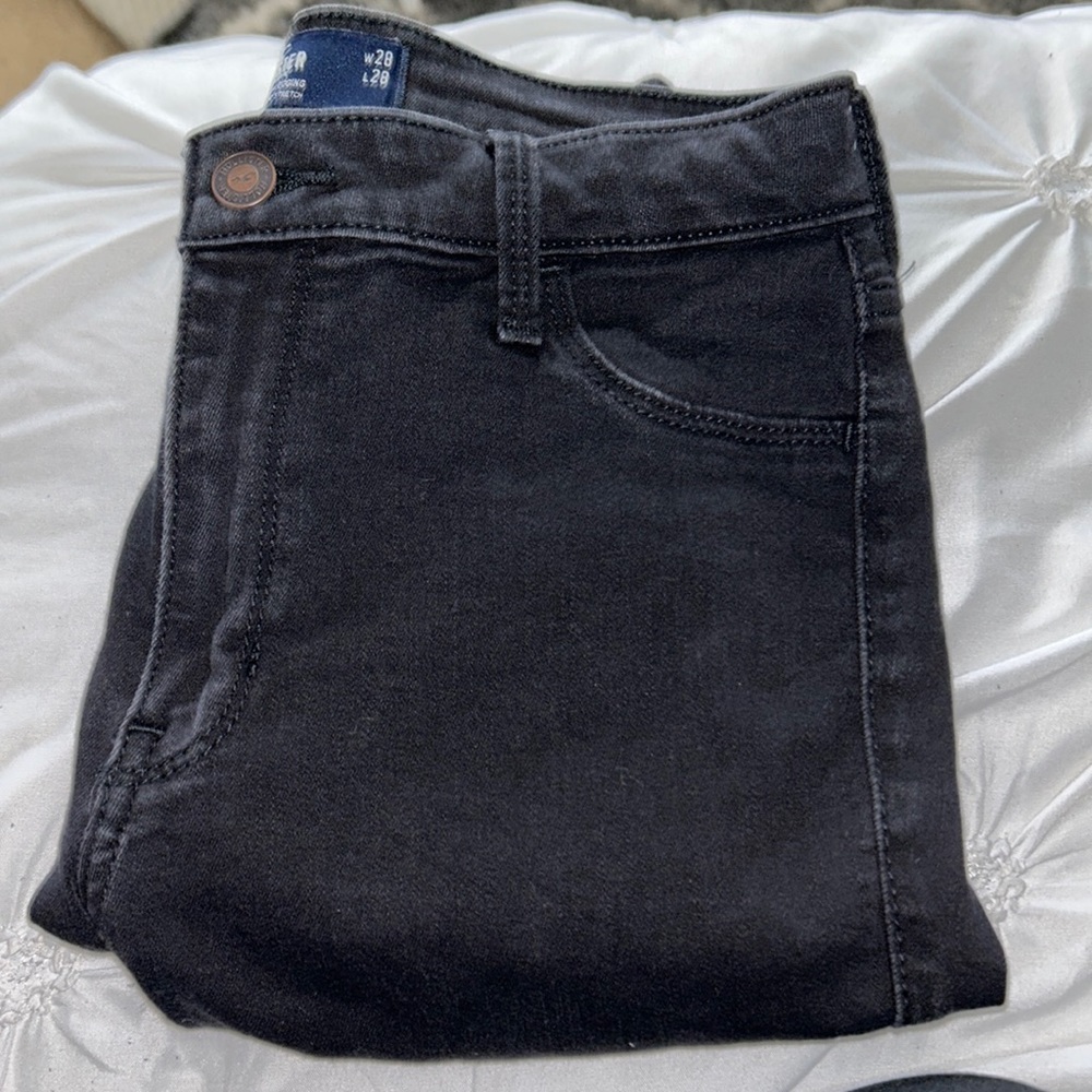 black high rise jean leggings